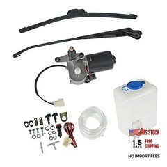 12V Electric Motor Windshield Wiper with Washer Pump Kit Replacement for