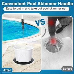 3 Pcs Pool Skimmer Basket with Extendable Hook for Cleaning