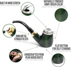 Mr. Brog Full Bent Smoking Tobacco Pipe – Model No: 21 Old Army Green –