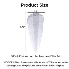 5 Packs Replacement Vacuum Filter Cotton for Pool Blaster Pool Cleaner Bag Ce…