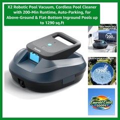 High-Performance Cordless Pool Cleaner: Ideal for Above-Ground & Inground Pools