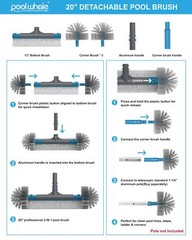 20 » Pool Brush Head Detachable Pool Cleaning Brush With Durable Around Nylon Br