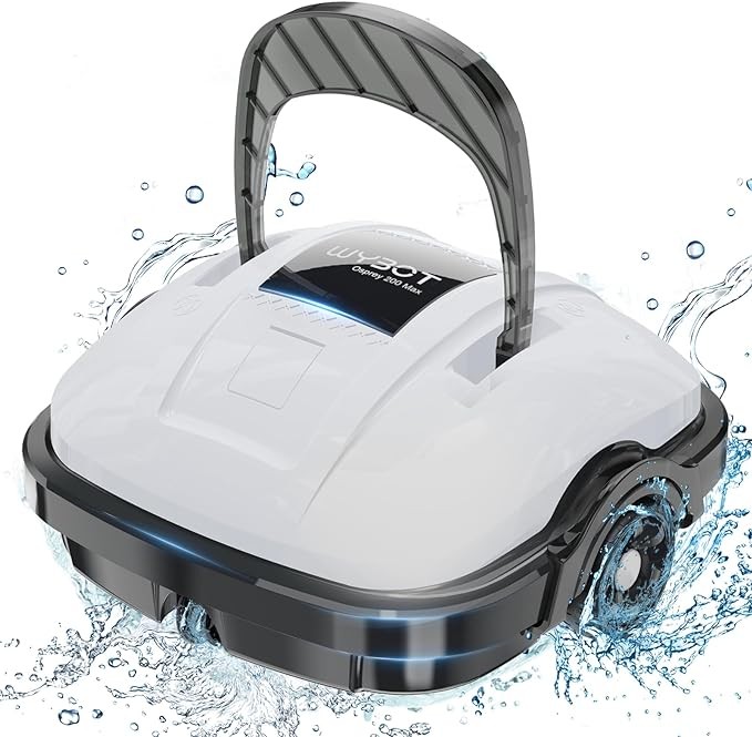 WYBOT Cordless Pool Vacuum with Updated Battery Up to 100Mins Runtime – WHITE