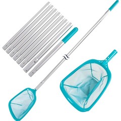 11.5 Foot Swimming Pool Leaf Skimmer Net with Telescopic Aluminum Pole, 8 Sec…