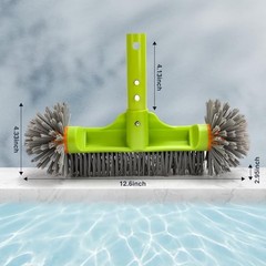 Pool Brush Head with Round Ends, 12.5 » High-Efficiency Pool Brush for Green