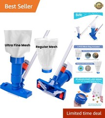 Durable Pool Spa Jet Vacuum Cleaner Set – 56&Prime; Pole & Dual Filter Bags Included