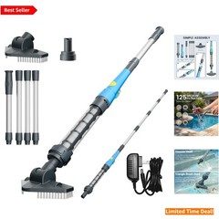 7.5 ft Adjustable Cordless Vacuum for Quick and Easy Pool & Hot Tub Cleaning