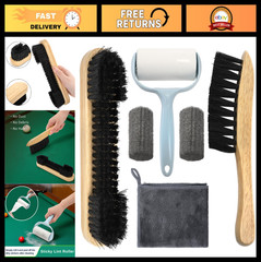 6-Piece Pool Table Brush Set, Billiard Felt Cleaner Kit, Wooden Brushes & Access