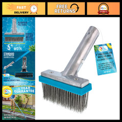 Inground Pool Brush Head – 5&Prime; Stainless Steel, Metal Wire Bristles, Calcium Remo