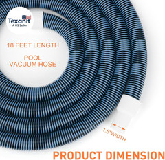 Pool Vacuum Hose, Heavy Duty Manual Swimming Pool Cleaner Hose with Swivel Cuff