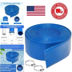 2 Inch by 25 Foot PVC Swimming Pool Discharge Hose with Stainless Steel Clamp