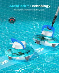 Cordless Pool Vacuum Robot for above Ground Pool | Automatic Model, Cleaning up