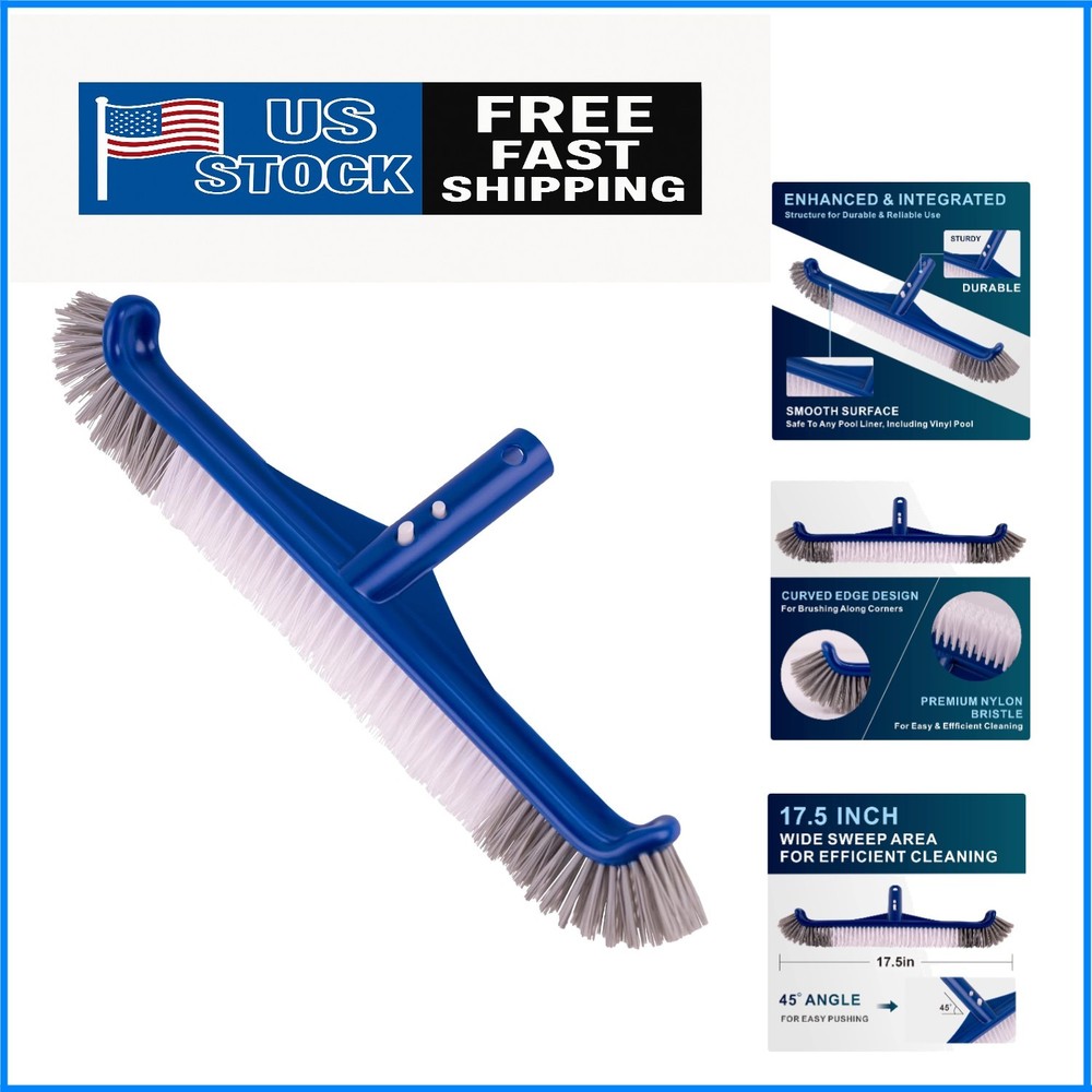 POOLAZA Pool Brush, 17.5 » Pool Brush Head for Inground Pools & Above-Ground …
