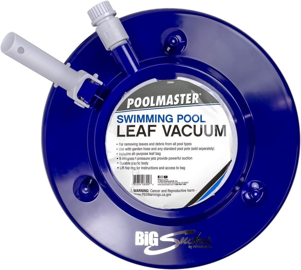 Poolmaster 28300 Big Sucker Manual Swimming Pool Debris Leaf Vacuum ~ Blue