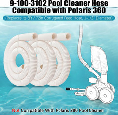 3 Pack 9-100-3102 Replacement Pool Hose Compatible with Polaris 360, 6-Ft Cuffle