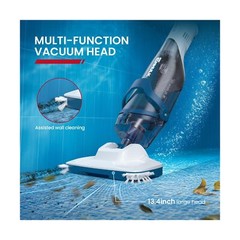 Pro Cordless Pool Vacuum – 18.5 GPM Powerful Suction, 70min Runtime & 13.4&Prime; W…