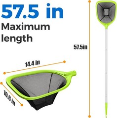 Swimming Pool Skimmer Net 57 inches, Leaf Rake Net with 4 Section Telescopic …