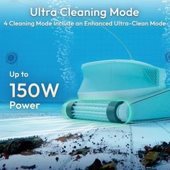 Hydro 4SE Robotic Pool Cleaner, Wired Automatic Pool Vacuum with Wall & GREEN