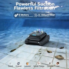 CP20 Cordless Robotic Pool Vacuum Cleaner Wall-Climbing Above & In-Ground Pools