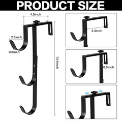 Black Pool Pole Hangers, Adjustable Heavy Duty Swimming Pool Fence Hooks 2Pcs