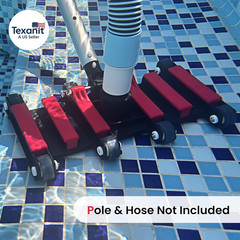Commercial Grade Pool Vacuum Head with Wheels,14&Prime; Extra-Wide & Weighted Flexible