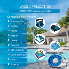 9995861 Cable Swivel DIY 2 Wire 60ft for Dolphin Robotic Pool Cleaner