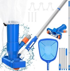 Handheld Above and In-Ground Pool Vacuum Jet Cleaner Spa Pond Fountain with Pole