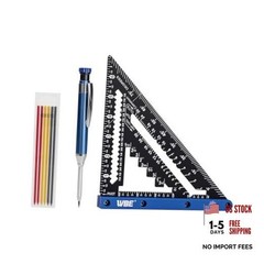 7inch Rafter Square with Carpenter Pencil, 1/8&Prime; Precision Heavy square Blue