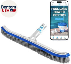 Heavy Duty Pool Brush – 18-Inch Extra-Wide Metal Brush Head with Stainless Steel