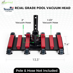 Commercial Grade Pool Vacuum Head with Wheels,14&Prime; Extra-Wide & Weighted Flexible