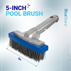 BlueStars Heavy Duty 5in Swimming Pool Brush with Stainless Steel Bristle Wir…