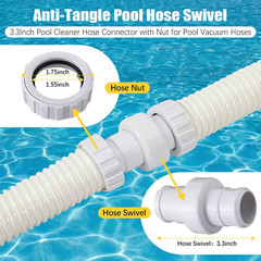 3 Pack 9-100-3102 Replacement Pool Hose Compatible with Polaris 360, 6-Ft Cuffle