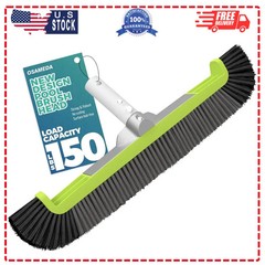 18 Inch Swimming Pool Brush Curved Heavy Duty Scrub Brush Fits 1.25 Inch Poles