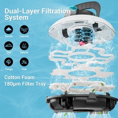 WYBOT S2 Solar Wall Climbing Robotic Pool Vacuum for Inground Pools Pool Cleaner