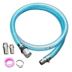 Clear PVC Hose Kit – 6.5ft 304 Stainless – 1&Prime; ID – 3/4&Prime;-1&Prime;x6FT