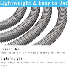 Dust Collection Hose 2 in × 5 ft Heavy Duty Flexible PVC 2in-5ft Gray
