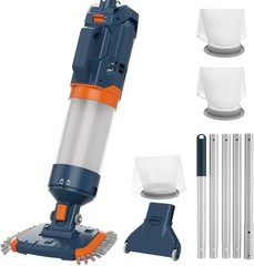 Cordless Pool Vacuum-True Powerful Suction 18.9GPM, 100Inch, 1H Runtime, 25Μm Fl