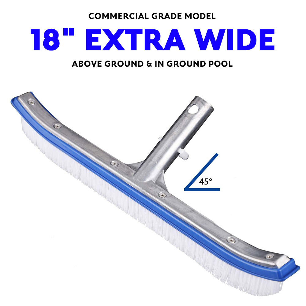 18&Prime; Swimming Pool Brush Cleaning Wall With Aluminum Back Easily Sweep Pool Algae