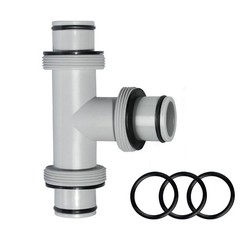 Pool Hose Connector, 1.5&Prime; to T Joint 1.5 inches, Grey 3T