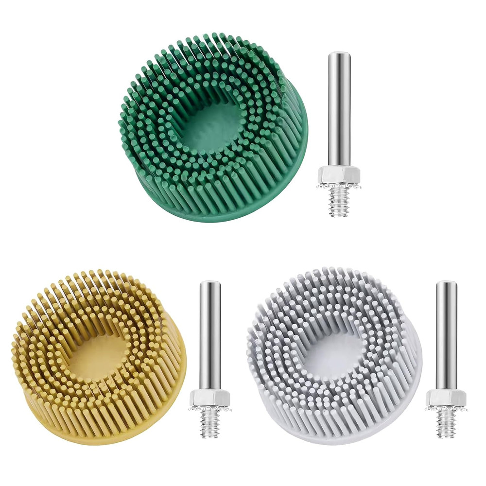 3Pcs Bristle Disc 2 Inch Gasket Remover Wheel Tool – 50#, 80#, 120# Size,