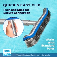 18 Inch Stainless Steel Pool Cleaning Brush for Concrete and Plaster Pools