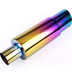 Exhaust Muffler,Universal Stainless Steel Exhaust Burnt Tip,14.8 Neo Chrome