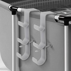Adjustable 3-Hook Pool Pole Hanger – Above Ground Accessories for Gray