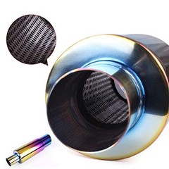 Exhaust Muffler,Universal Stainless Steel Exhaust Burnt Tip,14.8 Neo Chrome