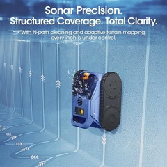 Cordless Robotic Pool Vacuum with Smarter Navigation 150Min Runtime Blue