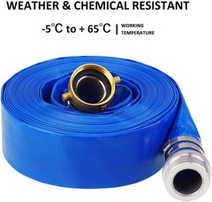 Versatile 2&Prime; x 25&prime; Heavy Duty Blue PVC Backwash Hose – Resistant to Chemicals