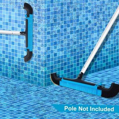 22&Prime; Extra-Wide Heavy-Duty Pool Brush with Detachable Corner Brush & Nylon Bristl