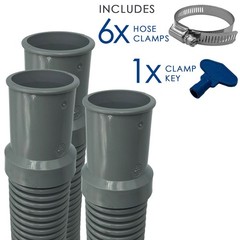 Puri Tech Heavy Duty Above Ground Filter Hose w Clamps 1.25 Inch x 6 ft – 3 pack