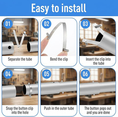 6 Pcs Pool Brush Clips, V-Shaped 304 Stainless Steel Pool Pole Clips, Double