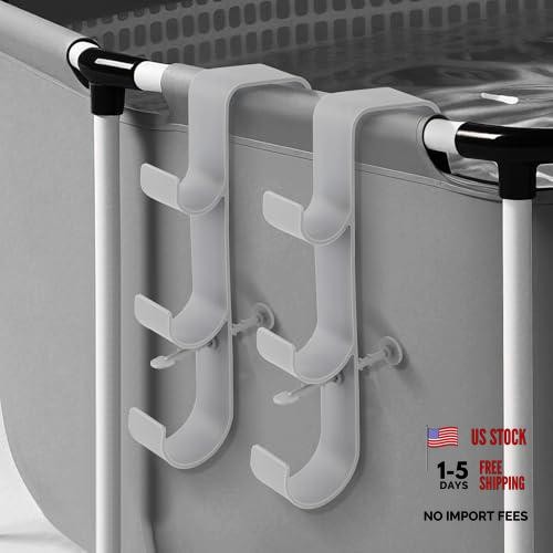 Adjustable 3-Hook Pool Pole Hanger – Above Ground Accessories for Gray